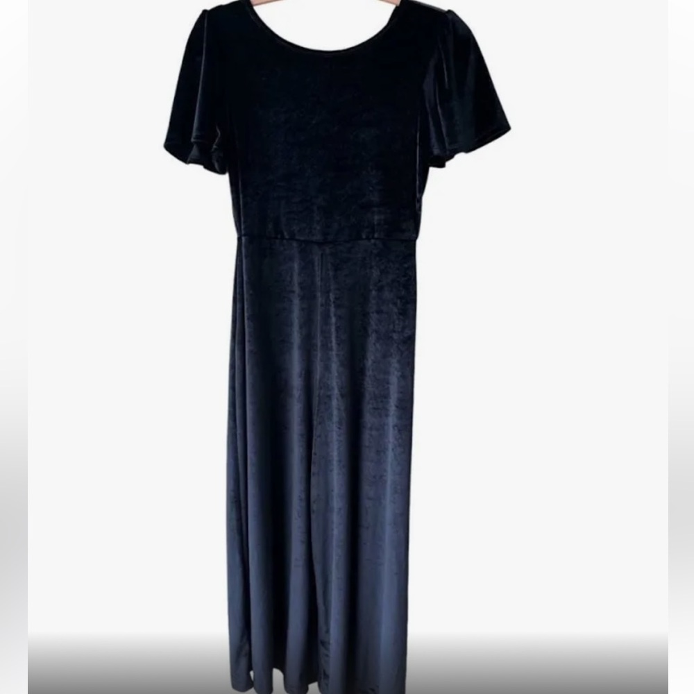 Nordstrom Girls Black Velvet Jumpsuit